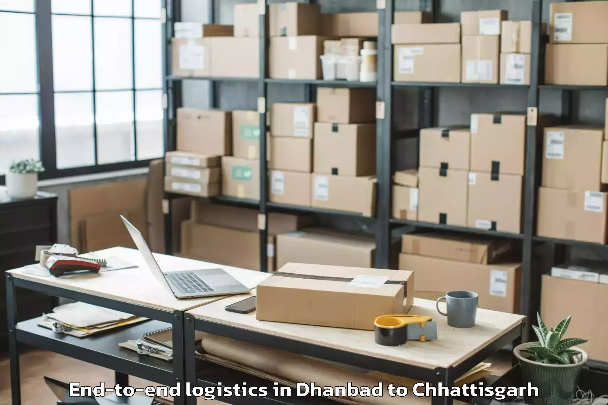 Leading Dhanbad to Khairagarh End To End Logistics Provider